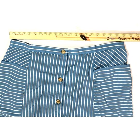 J Jill L Skirt Set Womens Matching Striped Sleeveless Pockets Button Cottagecore - Picture 4 of 10